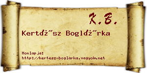 Kertész Boglárka névjegykártya
